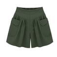 thumbnail image 1 of Womens Plus Size Shorts Tie Dye Boho Ruffle Short Pant Slacks Elastic Waisted Summer Vacation Wide Leg Pants Short, 1 of 3