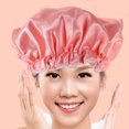thumbnail image 4 of 2 Pcs Bonnets de Bain en Satin Bonnets pour Dormir Bonnets de Douche Confortables, 4 of 8