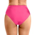 thumbnail image 4 of LUOGENLI Bikini Bottoms Tummy Control Shorts Women Plus Size High Waist Bikini Bottoms Swim Briefs Beach Ruched High Cut Swim Shorts Full Coverage Swimbottom (Hot Pink Size M), 4 of 8