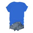 thumbnail image 3 of TSADFHJI Hauts pour Femmes Tendance 2024 Grande Taille T-Shirt à Col Rond Imprimé Lettre Manches Courtes Col Rond TTTG Bleu Foncé, 3 of 3