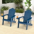 thumbnail image 3 of Patiojoy Chaise Adirondack 4 Pcs Hanches Chaise Adirondack avec Porte-Gobelet Grain de Bois Réaliste Chaise d'Extérieur Résistante aux Intempéries pour Capacité de Poids de 380 Lb Bleu Marine, 3 of 10