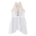 thumbnail image 4 of RUNQHUI Robe de Danse Lyrique pour Filles Enfants Sans Manches Dos Nu Justaucorps Brillant avec Strass Blanc 16, 4 of 5