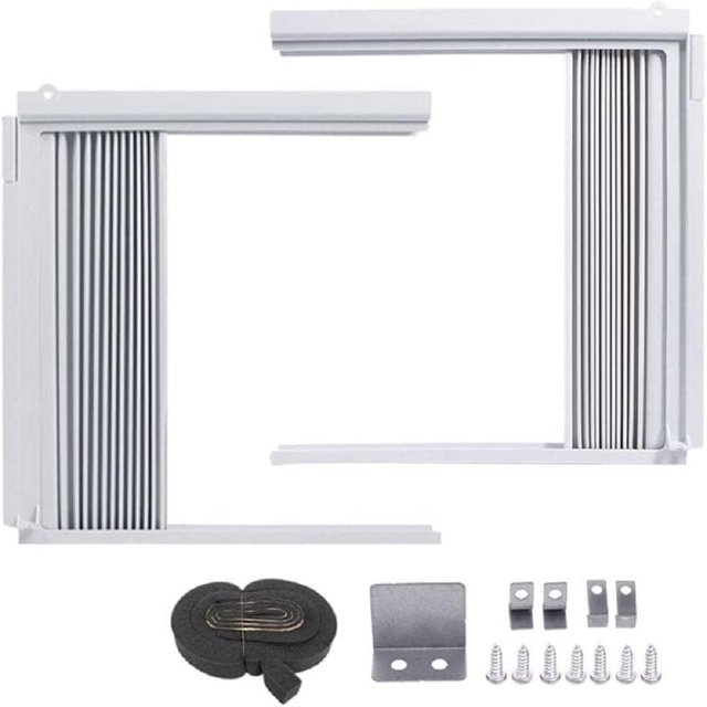 Smart Home Window Type Air Conditioning Louver Baffle Adjustable Universal Portable Mobile Machine Exhaust Vent Kit With Seal Compatible Duct Plate Insert Adapter Cover Hose Connector Accessories
