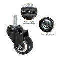 thumbnail image 4 of Unique Bargains 2 Inch Swivel Threaded Stem Casters 3/8'-16UNC Thread PU Caster Wheel 110lbs Load, Black 4pcs, 4 of 5