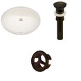 thumbnail image 1 of 19.75-in. W Oval Bathroom Undermount Sink Set In Biscuit - Oil Rubbed Bronze Hardware - Overflow Drain Incl. AI-20556, 1 of 8