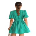 thumbnail image 4 of Ladies‘ Summer Casual A-line Dress in Solid Color with Deep V-Neckline, 4 of 5