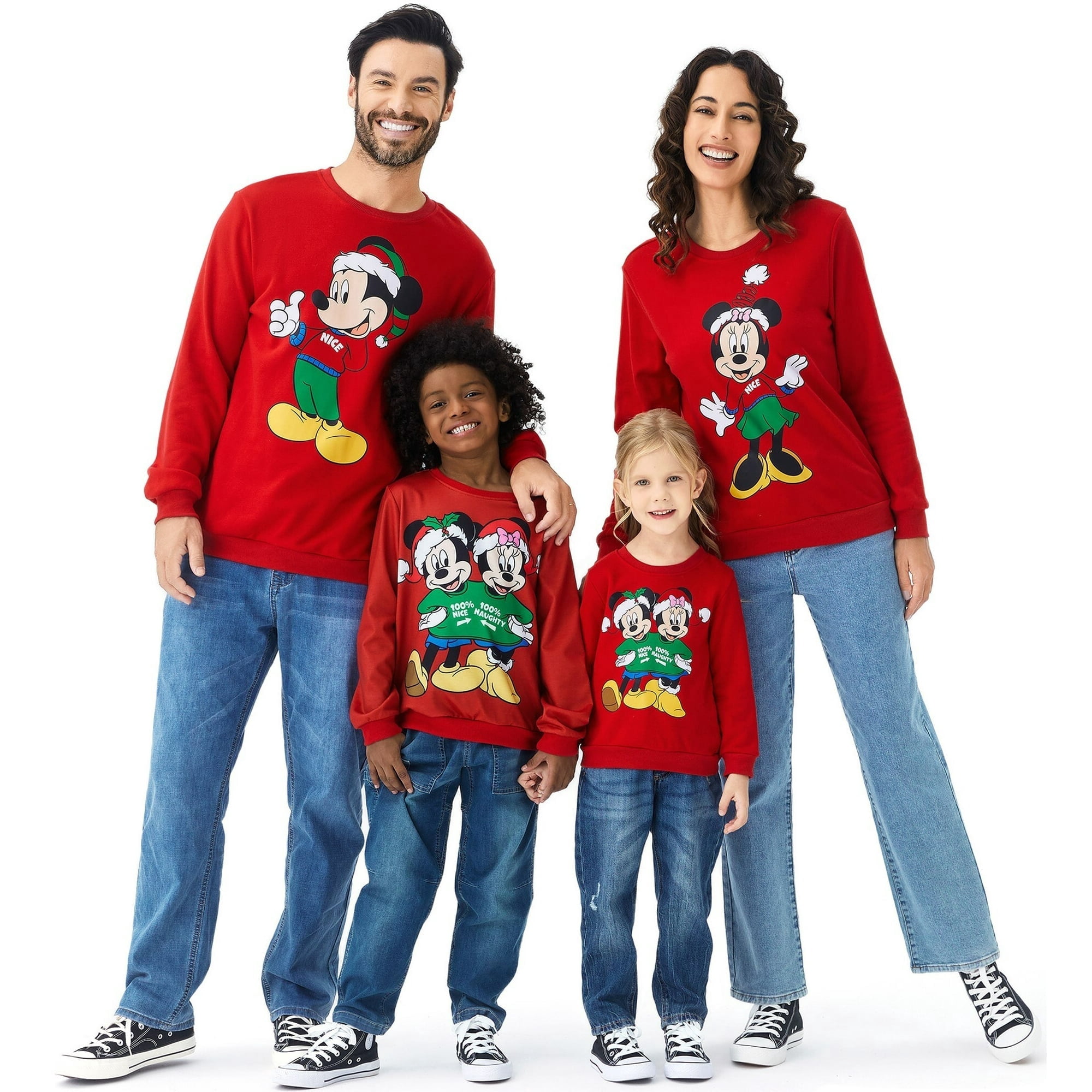 Disney Disney Mickey and Friends Family Matching Christmas Character Print Sweatshirt