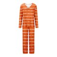 thumbnail image 4 of Timegard Ensembles de Pyjamas pour Femmes 2 Pcs à Rayures Manches Longues Col en V Haut Froncé et Pantalon Tenues de Pjs d'Automne, 4 of 5
