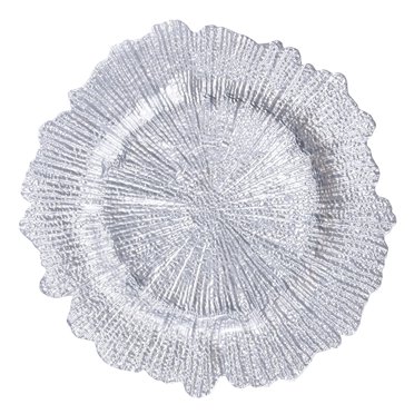 jifeng Assiette en Verre, Plateau Décoratif, Assiette à Fruits pour Événements de Fête, Dîner Argent