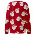 thumbnail image 5 of Bmisegm Women T-Shirt à Manches Longues Col Rond pour Femmes, Usage Quotidien à la Maison Ou en Extérieur, Haut Imprimé, Chandail en Molleton Décontracté pour Rouge TG, 5 of 5