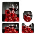 thumbnail image 1 of 50% de Réduction! Nouveau Rideau de Douche d'Impression Numérique 3D de Valentine Set de 4 Pièces pour la Décoration de Fête à Domicile de l'Hôtel, 1 of 6