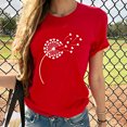 thumbnail image 1 of Meichang T-Shirts Graphiques Tendance pour Femmes Nouveauté Drôle Mignon T-Shirts à Imprimé Pissenlit Décontractés Col Rond Manches Courtes T-Shirts Légers Hauts, 1 of 8