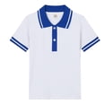 thumbnail image 1 of WEIYLL Polo Shirts for Boys Short Sleeve Button Down Patchwork Closure Comfortable Soft Fabric Top for 3-4 Years, 1 of 2