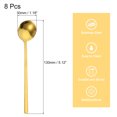 thumbnail image 2 of Unique Bargains 8Pack 5' Stainless Steel Espresso Spoons Mini Coffee Spoon Teaspoon, Gold, 2 of 4