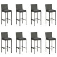 thumbnail image 5 of vidaXL 9 Piece Garden Bar Set with Cushions Grey, 5 of 5