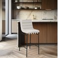 thumbnail image 2 of Meridian Furniture Burke Cream Vegan Leather Bar Stool, 2 of 8