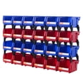 thumbnail image 1 of VEVOR Plastic Storage Bin, (5-Inch x 4-Inch x 3-Inch), Hanging Stackable Storage Organizer Bin, Blue/Red, 24-Pack, Heavy Duty Stacking Containers for Closet, Kitchen, Office, or Pantry Organization, 1 of 9