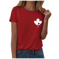 thumbnail image 1 of WEIYLL T-Shirt Femme Canada Feuille d'Érable Imprimée Fière Déclaration Rouge Hauts Tailles m, 1 of 3
