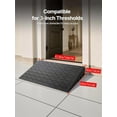 thumbnail image 3 of Heavy Duty Rubber Threshold Ramp – 4" Rise, Non-Slip, 2500 lbs Capacity, 3-Channel Cord Cover, Portable Curb Ramp for Wheelchairs, Doorways, Stairs, Home, Pets, 3 of 8
