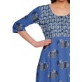thumbnail image 3 of Moomaya Robes Tuniques Ligne A pour Femmes Manches 3/4 Kurti Imprimé Tenue d'Été, 3 of 5