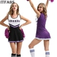 thumbnail image 2 of Gupgi Women Cheerleader School Fancy Dress, Musical Parties Uniform Outfit, 2 of 4