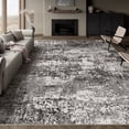 thumbnail image 1 of BERTHMEER 8'x10' Area Rugs for Living Room Bedroom Dining Room Farmhouse Contemporary Large Modern Abstract Distressed Machine Washable Indoor Rugs Carpets, Black, 1 of 5