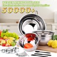 thumbnail image 2 of WEPSEN Mixing Bowls Set, 25PCS Stainless Steel Mixing Bowl with Lid Set, Large Nesting Bowls 7, 4.5, 3,2, 1.5QT, Measuring Cups and Spoons Baking Utensils Metal Bowl for Kitchen Prep, 2 of 9