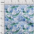 thumbnail image 2 of oneOone Polyester Lycra Medium Blue Fabric Whale Sewing Material Print Fabric By The Yard 56 Inch Wide, 2 of 5