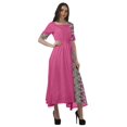 thumbnail image 3 of Moomaya Robe Midi en Viscose à Manches Courtes Imprimée Style Santoon à Taille à Cordon pour Femmes, 3 of 4