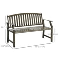 thumbnail image 3 of Outsunny Metal Garden Bench Slatted Seat & Back, Black, 3 of 10