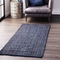 thumbnail image 1 of Aizza Trends 2.6x12 Ft Navy Blue Jute Area Rug, Boho Chic Natural Jute Area Rug - Hand-Braided, Rustic Farmhouse Decor for Living Room Carpet,, 1 of 3