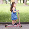 thumbnail image 4 of Gymax Trottinette Pliable Réglable en Hauteur pour Enfants avec Frein Arrière et 2 Roues Clignotantes Rose, 4 of 9