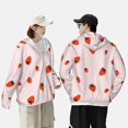 thumbnail image 4 of Lsque Chemise à Manches Longues Légère Protection Solaire Motif Fraise UPF 50+ pour Hommes et Femmes, Chandail à Capuchon Performance -Grand, 4 of 7