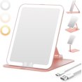 thumbnail image 1 of Miroir de Maquillage de Voyage Rechargeable, Miroir de Maquillage de Voyage Portable Éclairé avec Modes de Couleur, à Intensité Réglable, Miroir Compact de Table à DEL pour Coiffeuse avec Écran Tactile, 1 of 9