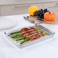 thumbnail image 3 of Plaque à Pâtisserie avec Grille x Plaque Quart en Acier Inoxydable avec Grille de Refroidissement en Fil Ensemble pour Four Grille-Pain Rôtissage Métal Bacon Plateaux à Biscuits Antiadhésifs et Rouille Lave-Vaisselle, 3 of 9