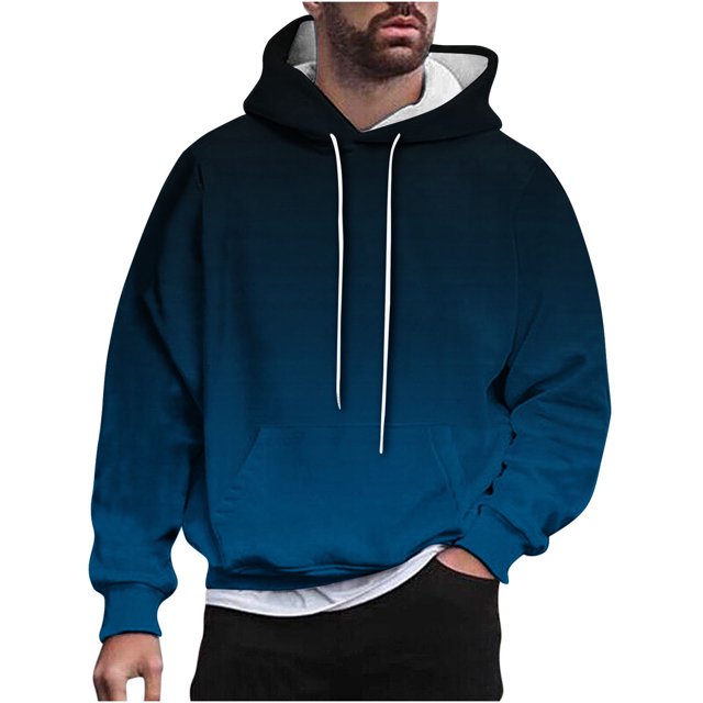 Rbaofujie Chandails de Gym Hommes Hommes Décontracté Mode Chandails à Capuche Col Rond Imprimé Chandail à Enfiler Manches Longues Hauts Chandail Garçons Chandails