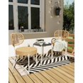 thumbnail image 3 of 3-Piece All-Weather Wicker Bistro Set,2 Rattan Chairs + Tempered-Glass Table, Compact Outdoor Dining Furniture for Garden, Backyard, Balcony & Apartment, 3 of 7