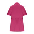 thumbnail image 4 of Pisexur Robes Femmes Belle Robe d'Été pour Femmes Décontractée Sans Manches à Col Rond à Lacets Robe Plissée Rose Vif,m, 4 of 9