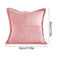 thumbnail image 2 of Renjiang Pillow Covers 18x18 Inch Soft Striped Corduroy Splicing Pillow Covers Rust Decorative Sofa Bed Textured Touch Corduroy Throw Pillows for Couch Cushion, 2 of 3