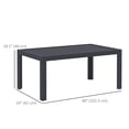thumbnail image 3 of Outsunny Table Basse d'Extérieur, Table de Patio Rectangulaire, Cadre en Acier, Gris, 3 of 10