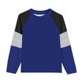 thumbnail image 4 of Posijego Girls Striped Long Sleeve Shirts Kids Round Neck Color Block Tunic Tops Spring T-Shirts Size 4-14 Years, 4 of 6
