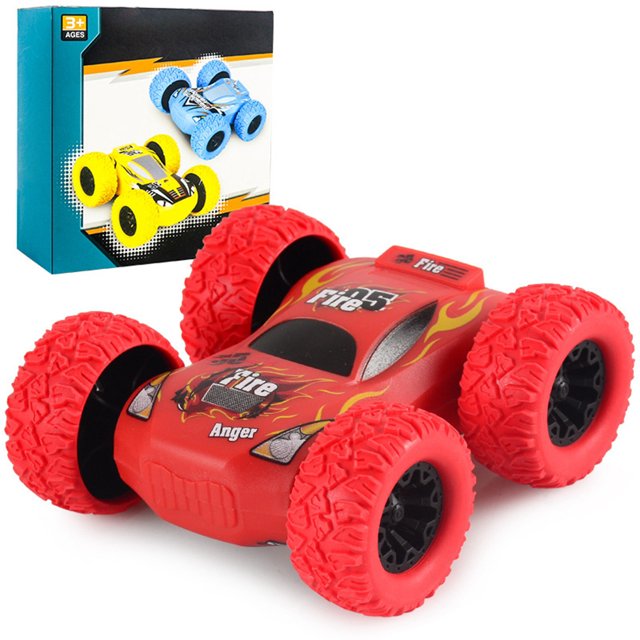 Kids Inertia Car Toy Plastic Double-sided 3D Push Vehicle Friction Powered Car