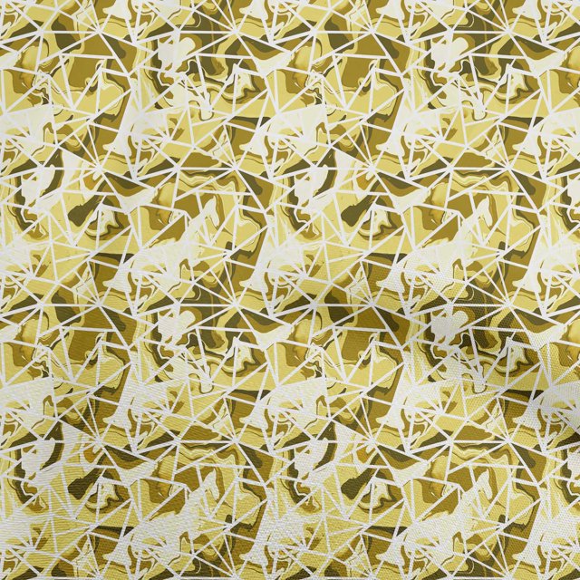 oneOone Georgette Viscose Yellow Fabric Abstract Craft Projects Decor Fabric Printed By The Yard 42 Inch Wide