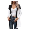 thumbnail image 1 of Ladies Stitched V-Neck Loose-Knit Cardigan Sweater With Long Sleeves, 1 of 6