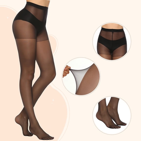 Sheer Tights for Women with Control Top Nylon Stockings 20D Sleek Sheer Legwear Everyday Comfort