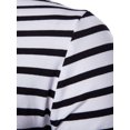thumbnail image 4 of INSPIRE CHIC T-shirt à Manches Longues à Col Rond Rayé pour Homme en Coton, Haut à Enfiler Noir et Blanc 42, 4 of 7