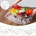 thumbnail image 1 of RKSTN Plastic platter Chilled Serving Tray, 15 Inch Clear Plastic Party Platter With 4 Compartments, Ice Serving Bowl With Lid, Shrimp Cocktail Serving Dish, Cold Food Party Server, 1 of 8