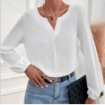 thumbnail image 3 of XZNGL Womens Long Sleeve Tops and Blouses Womens Satin Socket V-Neck Solid-Color Commute Long Sleeve Blouses Shirt Tops Womens Tops and Blouses Womens Blouses Long Sleeve, 3 of 9