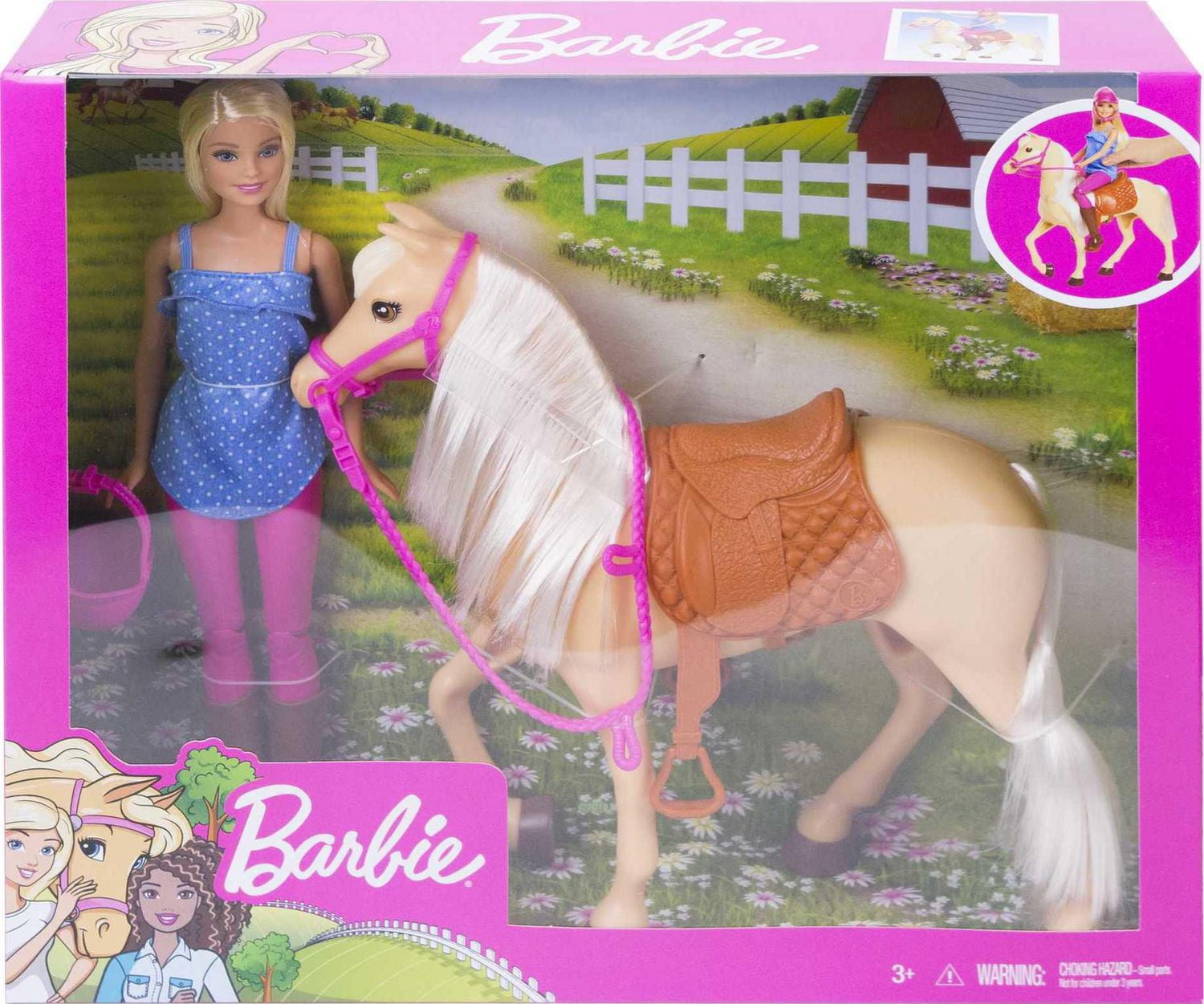 Barbie – Coffret de jeu Poupée et cheval