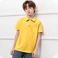 thumbnail image 2 of Luvoko Little Boys Golf Polo Shirts,Solid Color Print Performance Golf Shirts for Little Boys Performance Polo Shirt Stretch Collared(Yellow,3-4 Years), 2 of 4